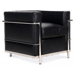 Grand Confort CORBU Cuir de Vachette Noir - 1 place
