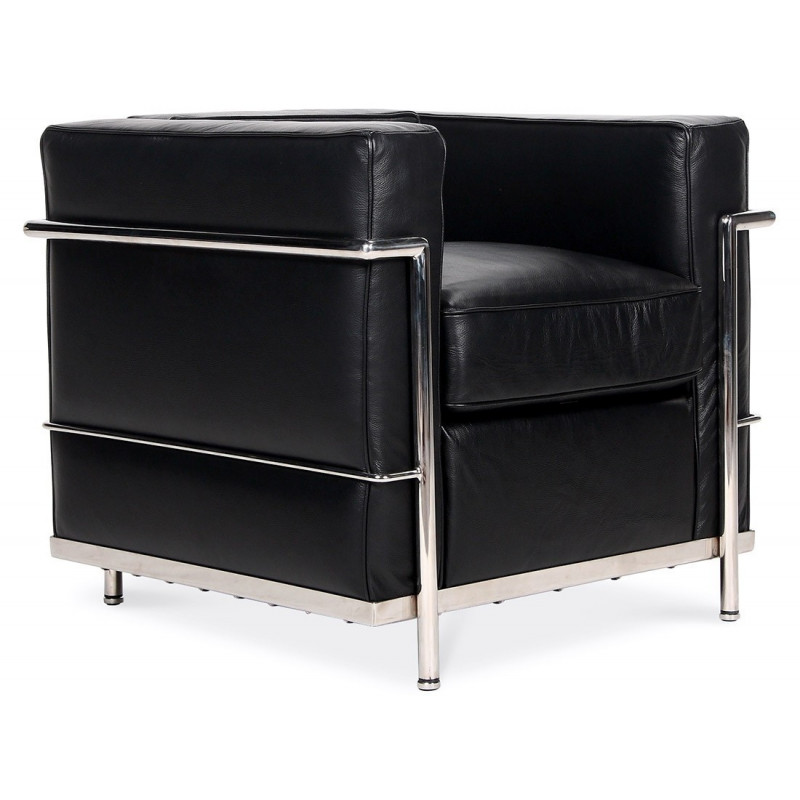 Grand Confort CORBU Cuir de Vachette Noir - 1 place