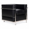 Grand Confort CORBU Cuir de Vachette Noir - 1 place