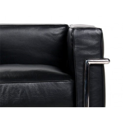 Grand Confort CORBU Cuir de Vachette Noir - 1 place