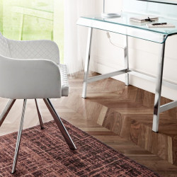 Fauteuil RIGA - Cuir Blanc
