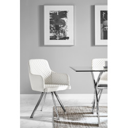 Fauteuil RIGA - Cuir Blanc