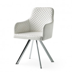 Fauteuil RIGA - Cuir Blanc