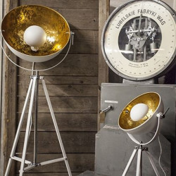 Lampadaire à poser MOON - Blanc & Or