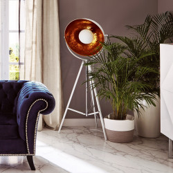 Lampadaire à poser MOON - Blanc & Or