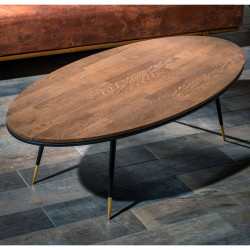 Tables basse LA PAZ - Noyer / Laiton doré
