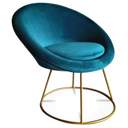 Fauteuil STUART - Round - Bleu Canard