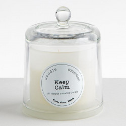 BOUGIE ARTISANALE Cloche verre soufflé - KEEP CALM - Grenade Noire 440g