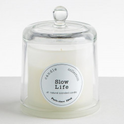 BOUGIE ARTISANALE Cloche verre soufflé xxL - SLOW LIFE - Pomme & Cannelle 440g