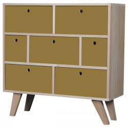 Commode BARRY 7 tirroirs - Miel
