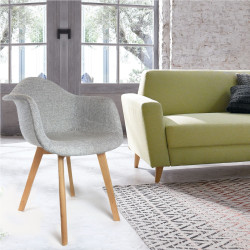 Fauteuil NORDA - Toile Gris chiné