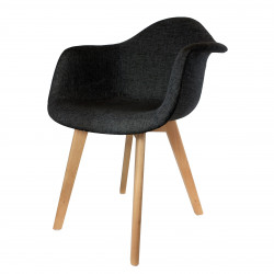 Fauteuil NORDA - Toile Noir absolu