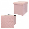 Pouf/Coffre pliable KOBE - Velours blush & motifs or