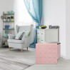 Pouf/Coffre pliable KOBE - Velours blush & motifs or