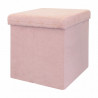 Pouf/Coffre pliable KOBE - Velours blush & motifs or