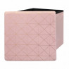Pouf/Coffre pliable KOBE - Velours blush & motifs or