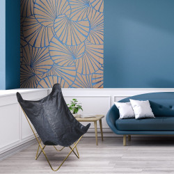 Fauteuil BUTTERFLY - Suedine bleue navy