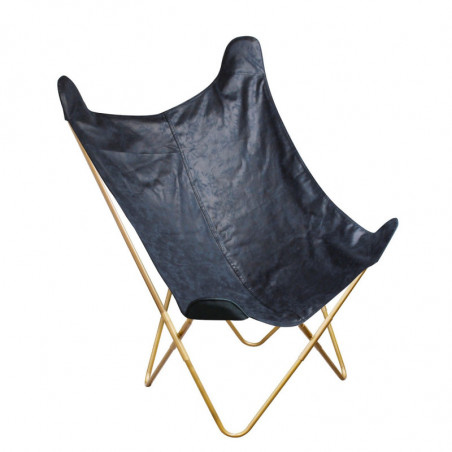 Fauteuil BUTTERFLY - Suedine bleue navy Fauteuil BUTTERFLY - Suedine bleue navy