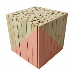 Tabouret / Table d'appoint BOX - Nature & Corail