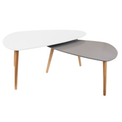 Duo de tables GALET - Blanc & Gris