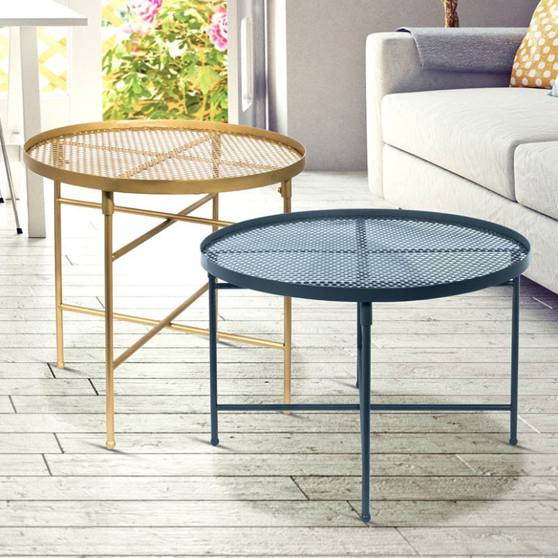 Duo de tables GLAMSTEEL - Noir & Or