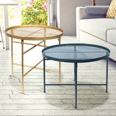 Duo de tables GLAMSTEEL - Noir & Or Duo de tables GLAMSTEEL - Noir & Or