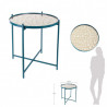 Table basse MIRA - Bleu paon, miroir & or