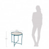 Table basse MIRA - Bleu paon, miroir & or