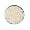 Table basse MIRA - Bleu paon, miroir & or