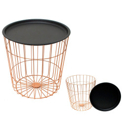 Table d'appoint JUNE - Acier noir & cuivre
