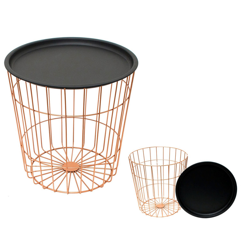 Table d'appoint JUNE - Acier noir & cuivre