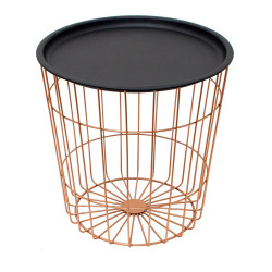 Table d'appoint JUNE - Acier noir & cuivre