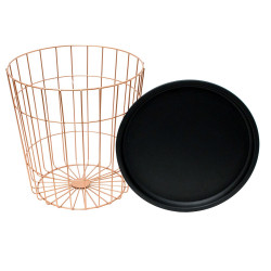 Table d'appoint JUNE - Acier noir & cuivre