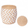 Tabouret tressé RAFFIA - Blanc & naturel