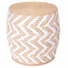 Tabouret tressé RAFFIA - Blanc & naturel