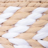 Tabouret tressé RAFFIA - Blanc & naturel