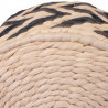 Tabouret tressé RAFFIA - Noir & naturel