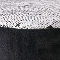 Tabouret à sequins CHIC -  Noir & argent
