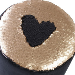 Tabouret à sequins CHIC -  Noir & or