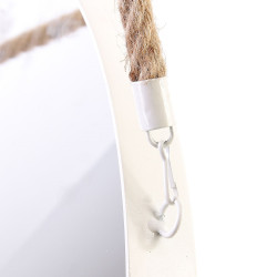 Miroir ACERO - Blanc & anse en Jonc