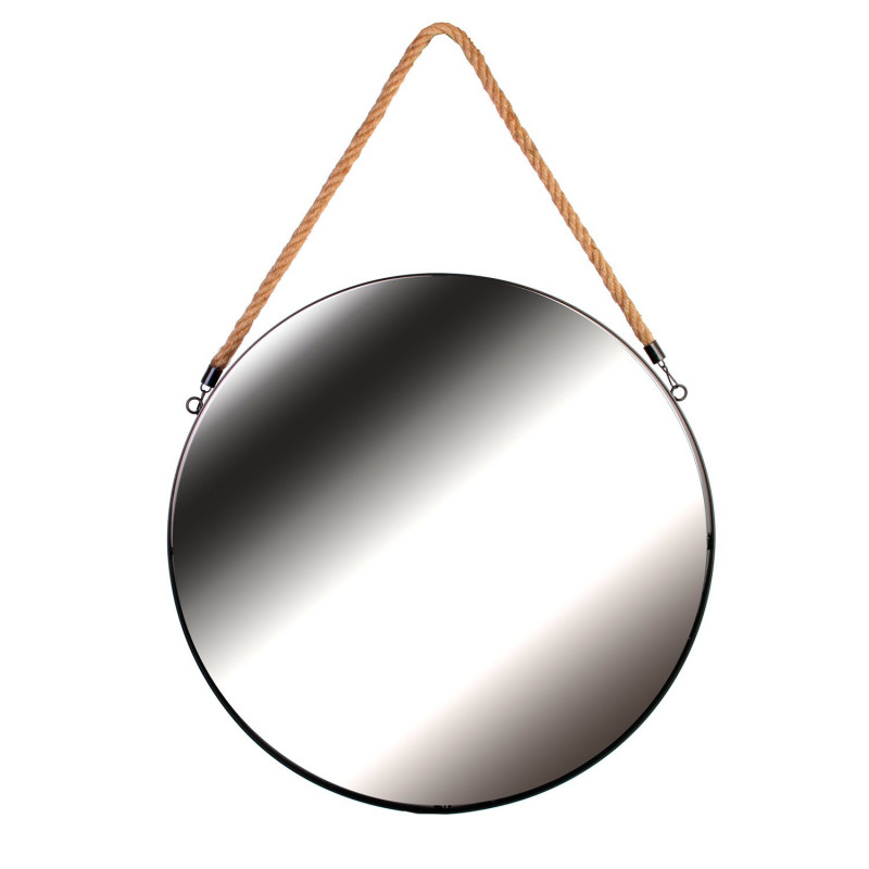 Miroir ACERO - Noir & anse en Jonc