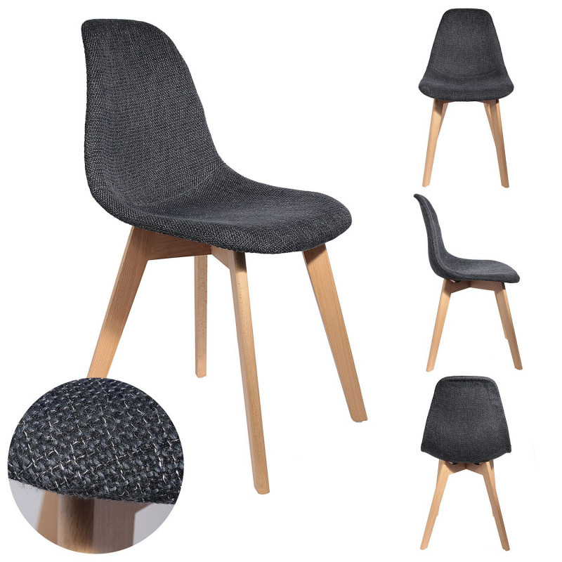 Chaise NORDA - Grosse maille Anthracite
