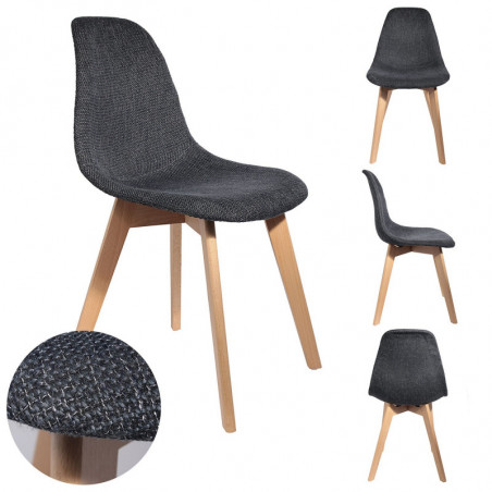 Chaise NORDA - Grosse maille Anthracite Chaise NORDA - Grosse maille Anthracite
