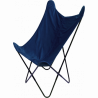 Fauteuil BUTTERFLY - Toile réversible Velours & toile Navy