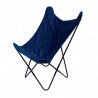 Fauteuil BUTTERFLY - Toile réversible Velours & toile Navy