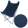 Fauteuil BUTTERFLY - Toile réversible Velours & toile Navy
