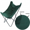 Fauteuil BUTTERFLY - Toile réversible Velours & toile Emeraude