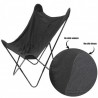 Fauteuil BUTTERFLY - Toile réversible Velours & toile Noire