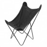 Fauteuil BUTTERFLY - Toile réversible Velours & toile Noire