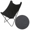 Fauteuil BUTTERFLY - Toile réversible Velours & toile Noire